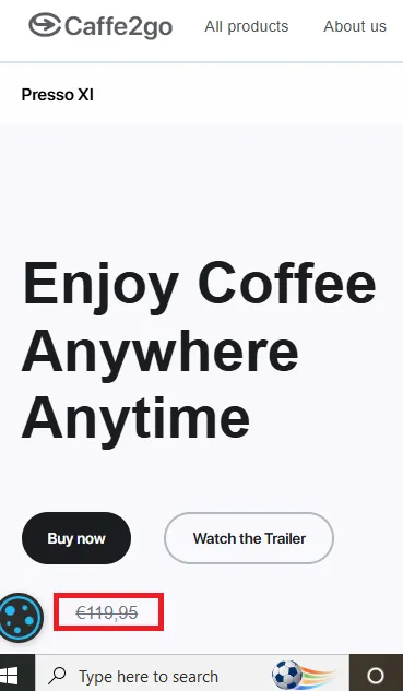 Caffe2go 10% off offer